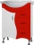 Тумба под умывальник Ювента Бриз Б2 65см в комплекте с умывальником Виттория 65 красная