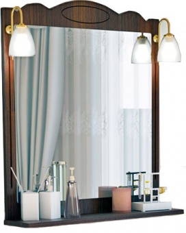 Зеркало для ванной Аква Родос Классик 65 орех итальянский в комплекте с двумя подсветками ITEM
