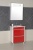 Тумба под умывальник Аква Родос Париж красный в комплекте с умывальником ARTE 65см