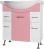 Тумба под умывальник Ювента Франческа Ф4 75см в комплекте с умывальником Виттория 75 розовая