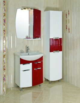 Зеркало для ванной Аква Родос Премиум 65 правое красный в комплекте с подсветкой ANDREA
